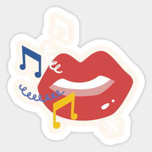 Colorful Singing Lips Sticker